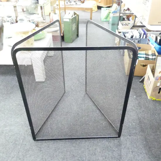 3 PANEL BLACK METAL MESH FIRESCREEN H.800mm
