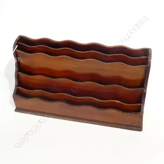 ANTIQUE MAHOGANY LETTER STAND W.400mm