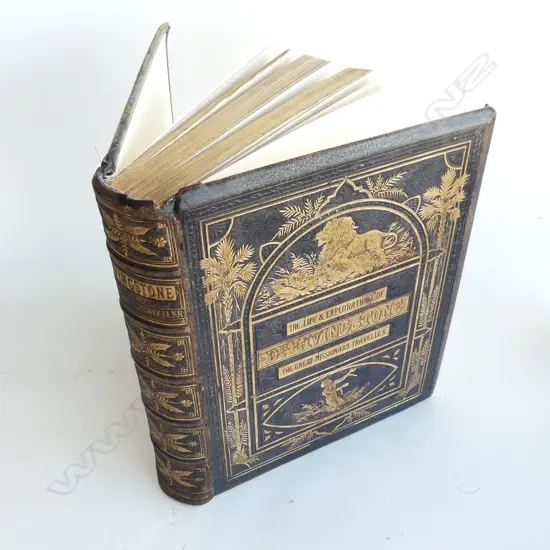 LEATHER BOUND COPY 'THE LIFE & EXPLORATIONS OF DR LIVINGSTONE THE GREAT MISSIONARY TRAVELLER' C1870 ...