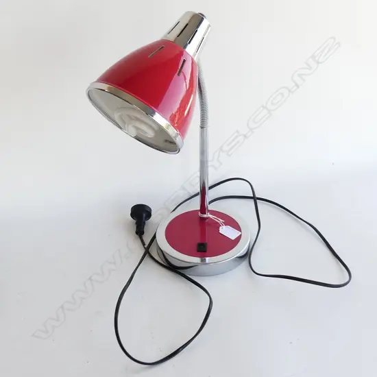 RED & CHROME DESK LAMP H.400mm