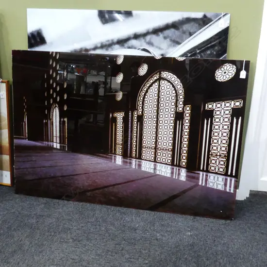 LG B&W PHOTOGRAPHIC PRINT ON GLASS 'MOROCCON ARCHITECTURE', 800 x 1200mm