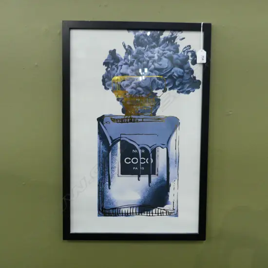 PHOTOGRAPHIC PRINT OF COCO CHANEL PERFUME BOTTLE, FRAMED, 560 x 360mm