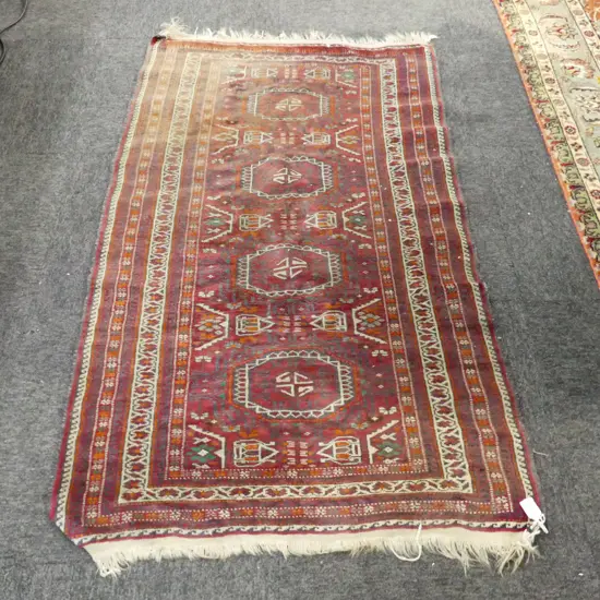 HAND KNOTTED ALL WOOL RUG 1430mm x 825mm