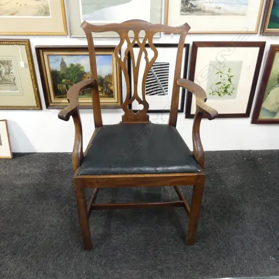 GEO.III STYLE CHIPPENDALE CARVER CHAIR