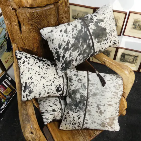 4 COWHIDE CUSHIONS 