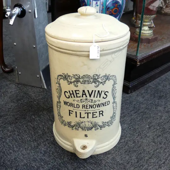 VINTAGE STONEWARE CHEAVINS WORLD RENOWNED FILTER H. 400 DIA 250MM