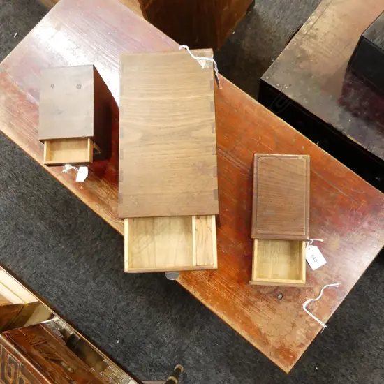 FINELY CRAFTED SMALL TANSU CHEST H125MM. PLUS SMALL CHEST H.102mm & SINGLE DRAWER H.47mm