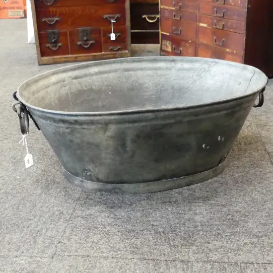 VINTAGE STEEL WASH BASIN TUB 660x490mm