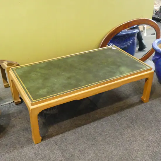 CHINESE LEATHER TOP COFFEE TABLE
