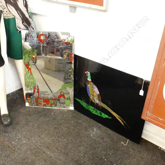 FAIRYTALE MIRROR 630x400 + GLASS FOIL ART PHEASANT 460x920mm