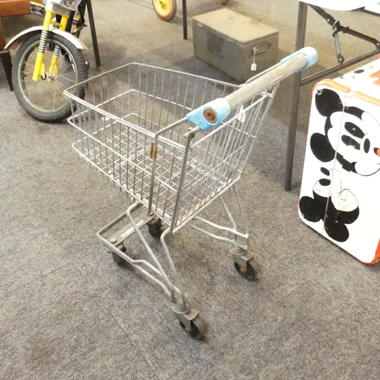 VINTAGE TOY GROCERY TROLLEY H.710mm