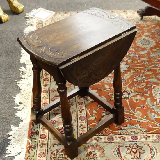 SMALL VINTAGE OAK DROP SIDE TABLE 470x280x530mm