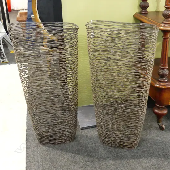 PR TALL WIRE MESH FLOOR VASES 400x150x820mm