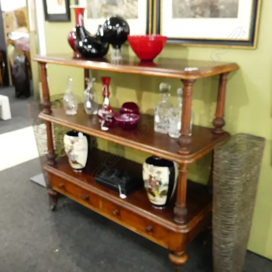 3 TIER VICTORIAN MAHOGANY DUMB WAITER 1230x480x1150mm
