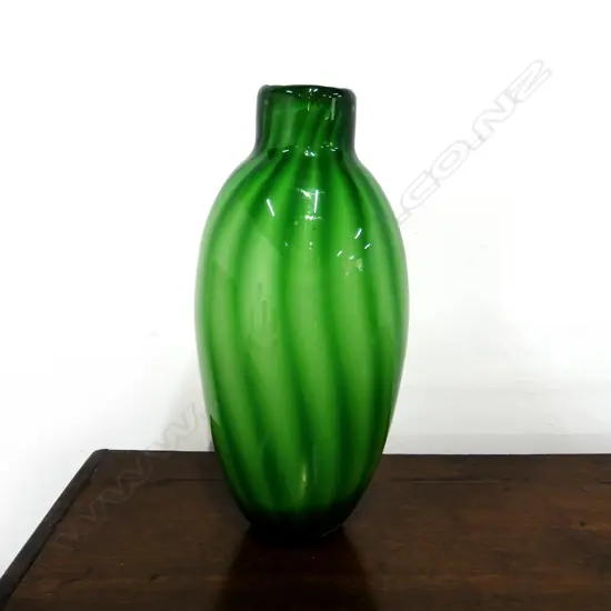 CASTELLANI GREEN ART GLASS VASE H.330mm