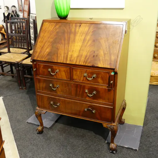 QUEEN ANNE STYLE MAHOGANY DROP FRONT DESK 780x480x1080mm 