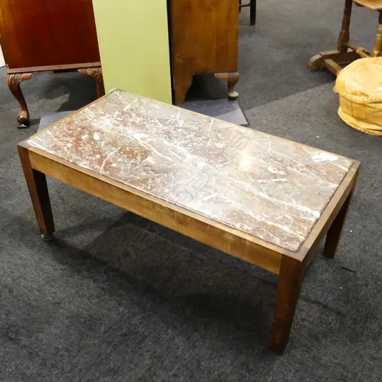 RED MARBLE COFFEE TABLE