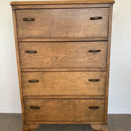 OAK CHEST OF 4 DRAWERS 660x375x1040mm