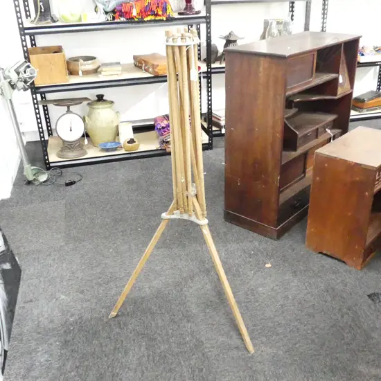 VINTAGE PORTABLE WOODEN CLOTHES DRYER HANGER H.1060mm