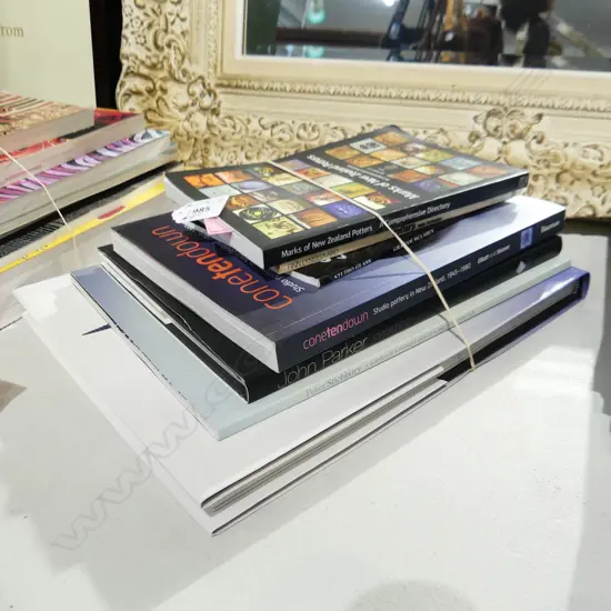 5 NZ POTTERY BOOKS, JOHN PARKER, PETER STICHBURY, MARKS OF NZ POTTERS, ETC