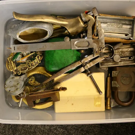 ASST. VINTAGE TOOLS, LOCKS ETC