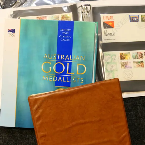 BOX LOT ASST. STAMPS; ALBUMS, FIRST DAY COVERS ETC