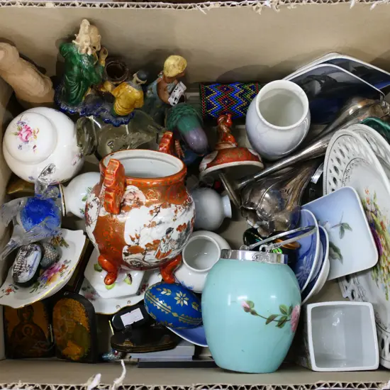 BOX LOT ASST. CHINA; ROYAL COPENHAGEN, ORIENTAL ETC