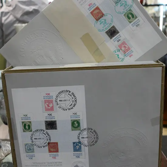 BOX LOT 25 SETS OF AUST. 1984 AUSIPEX FDCs (TOTAL 250) 