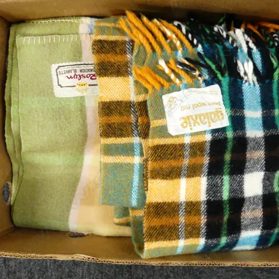 BOX LOT 2 WOOL BLANKETS
