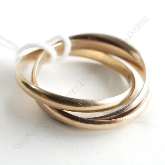 9CT 3 TONE GOLD RUSSIAN WEDDING RING