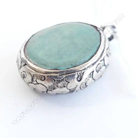 TIBETAN SILVER AND JADE ? PENDANT