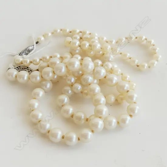 1 STRANDS CULTURED PEARL SILVER CLASPS L190MM & ONE OTHER