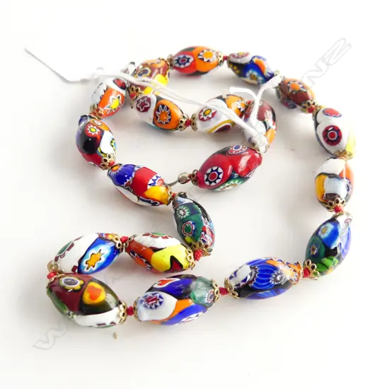 VINTAGE VENETIAN BEAD NECKLACE CLASP MISSING L 440 MM 