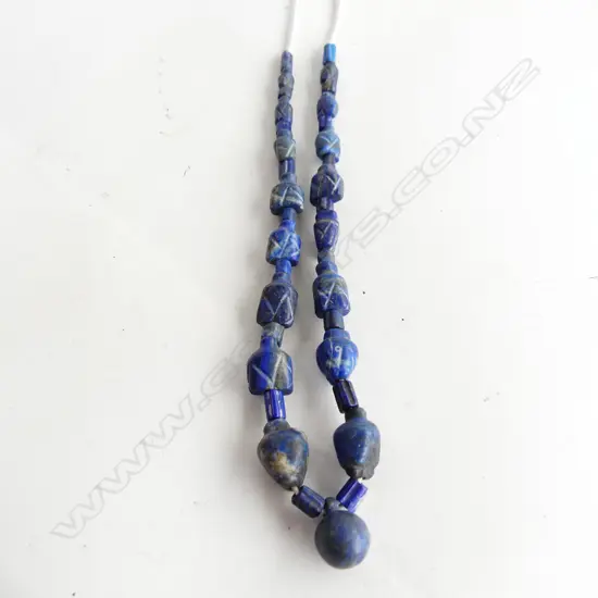 I980’S PESHAWAR HAND CUT LAPIS LAZULI BEADS ON STRING 440MM