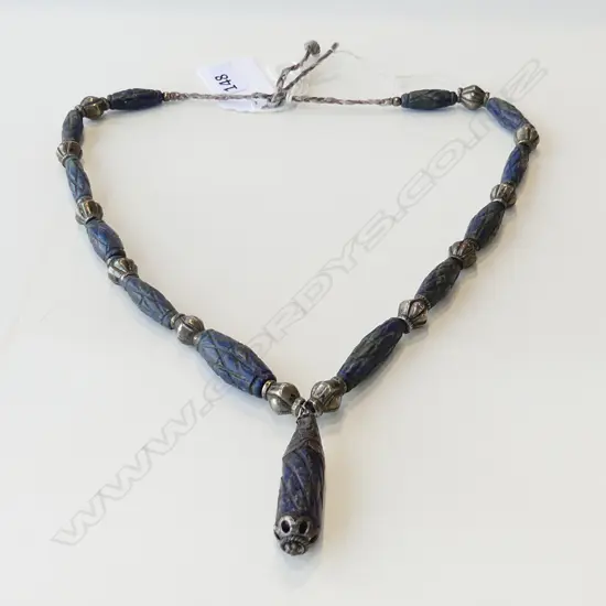 I980’S PESHAWAR HAND CUT LAPIS LAZULI BEADS ON STRING 440MM