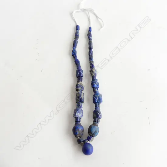 1980’S PESHAWAR HAND CUT LAPIS LAZULI BEADS ON STRING 440MM