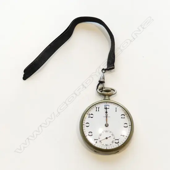 OMEGA GENTS OPEN FACE POCKET WATCH NICKEL.