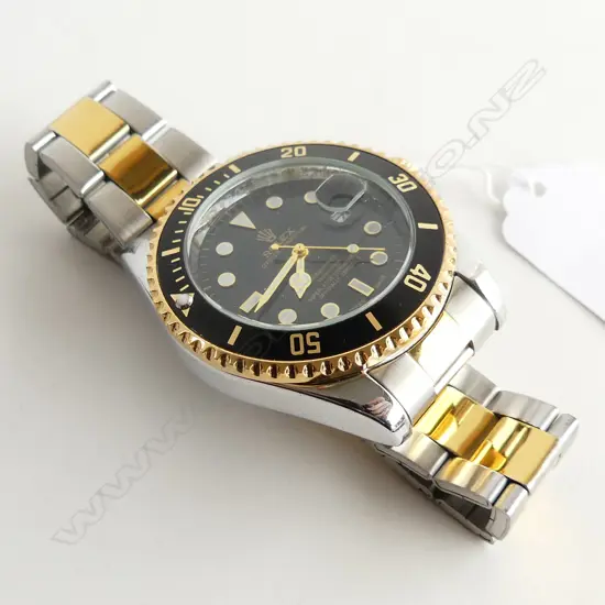 REPLICA  WATCH, 2 TONE GOLD PLATED & STAINLESS STEEL, WORKING