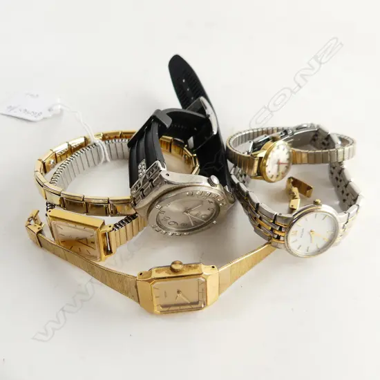 5 ASST LADIES WATCHES + BAND NOT TESTED