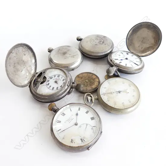 BAG LOT S/SILVER POCKET WATCH PARTS