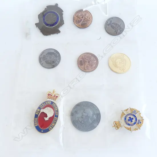 9 ASST MILITARY BADGES + MEDALLIONS ETC