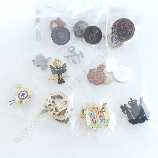 18 ASST BADGES + MEDALLIONS ETC
