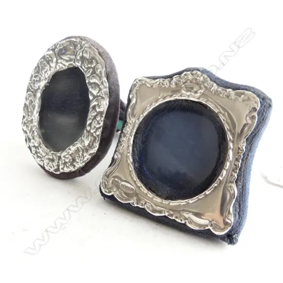 TWO SMALL ST. SILVER PHOTO FRAMES 