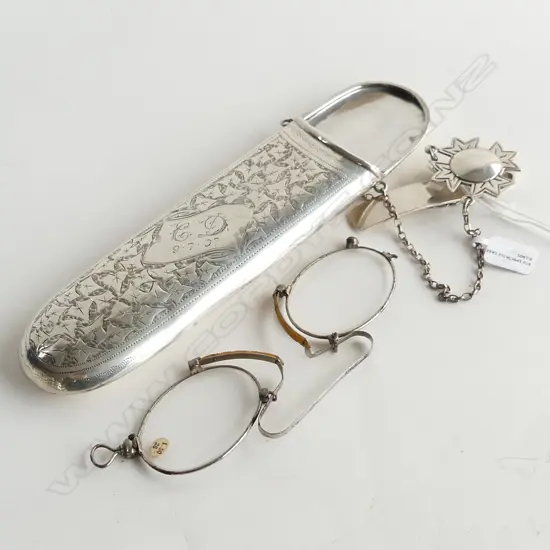 STG SILVER SPECTACLE CASE, BIRM 1905, 63GMS 