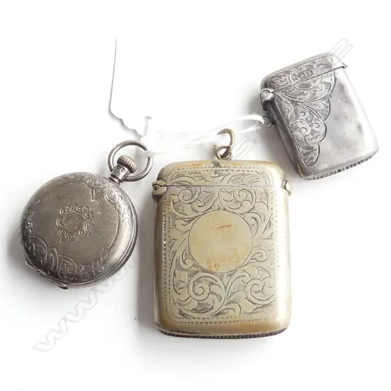 SILVER VESTA + S/PLATE VESTA + SILVER HUNTER POCKET WATCH a.f