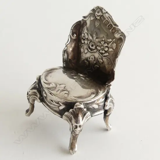 STERLING SILVER MINIATURE CHAIR LONDON 1901 H. 43MM