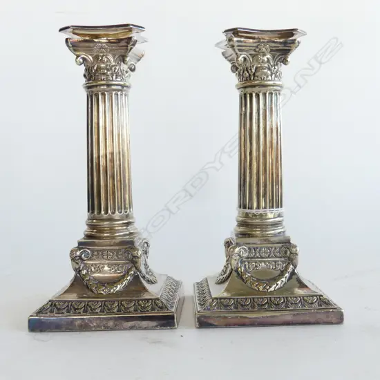 PR PLATED COLUMN CANDLESTICKS H180MM