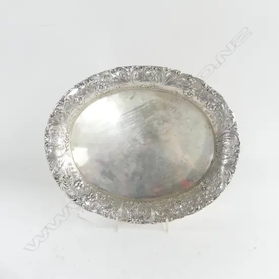 DUTCH SILVER OVAL TRAY 285x230mm 350 GRAMS