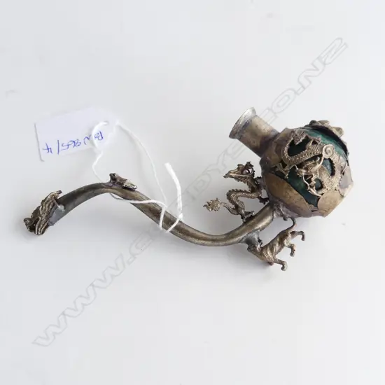 CHINESE OPIUM? PIPE w. DRAGON DESIGN H.95mm