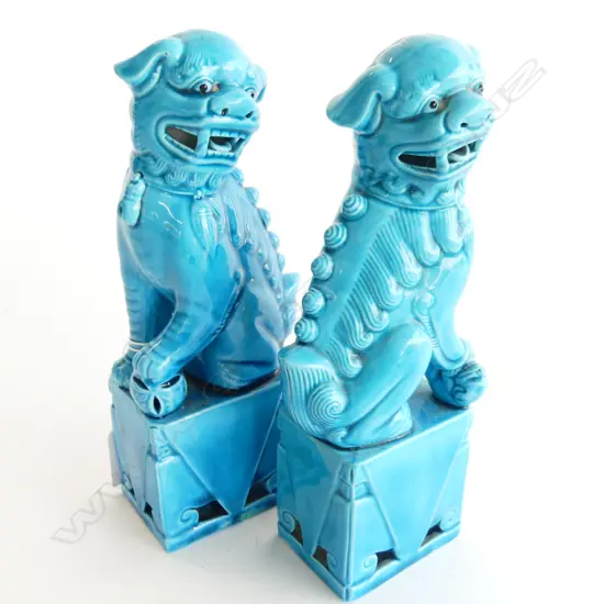 PR BLUE GLAZED FU DOGS H.200mm